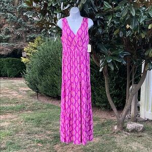 NWT St. John's Bay Pink and White Maxi Dress